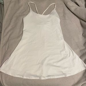 White Cross-Back Dress with Shorts Underneath